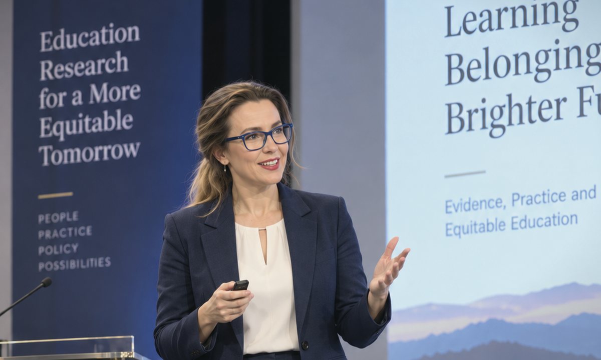 Ivian presenting at an education summit